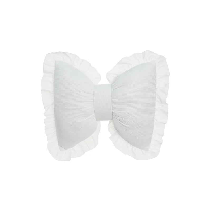 Modern Simple Sofa Pillow Living Room Bedside Cushion  Cute Bow Back Lace Edge  Comfortable and Breathable Pad