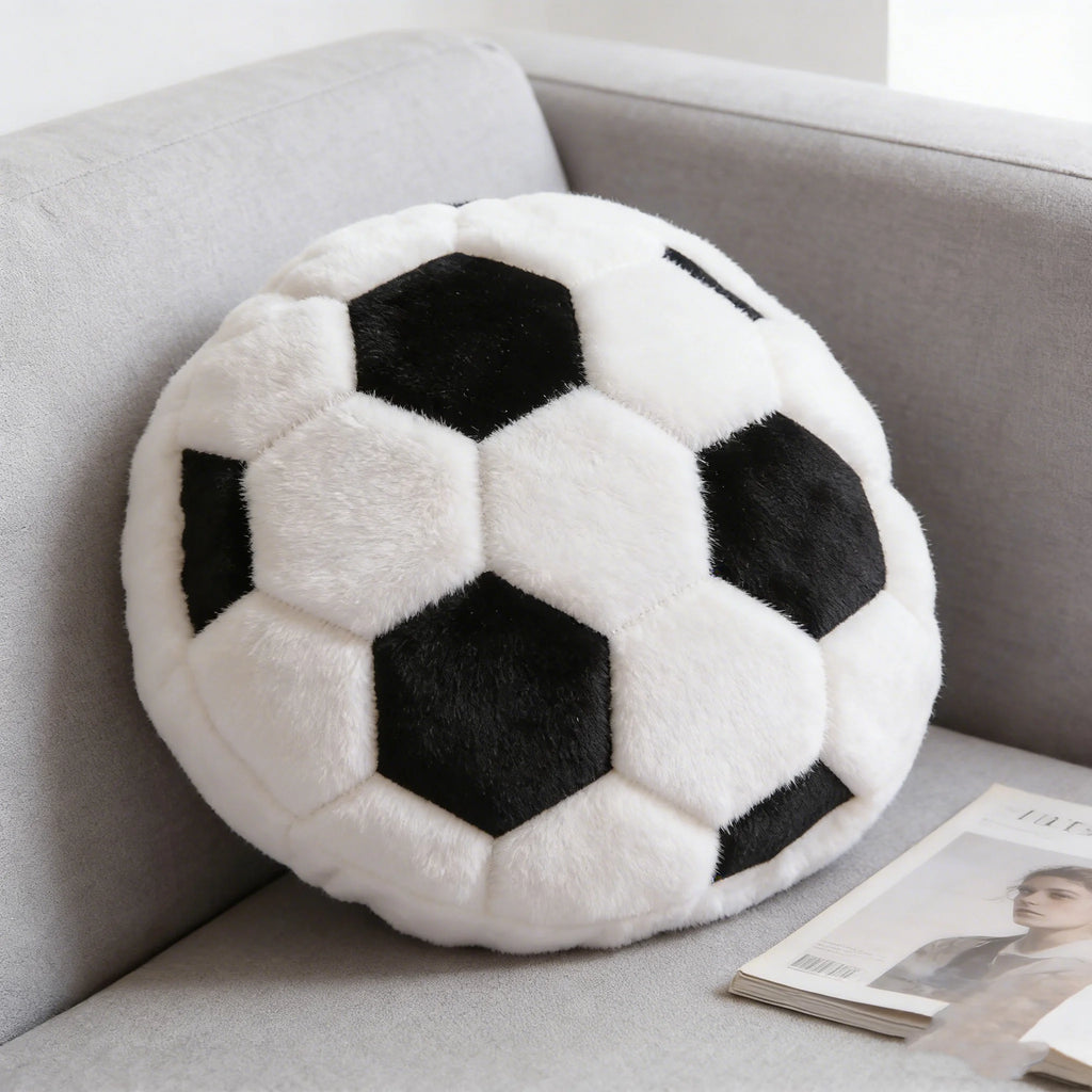 Ins Soft Plush Sports PillowS Cushion for Living Room Home Decor, Football/Basketball-shaped Seat Cushion/Back Cushion
