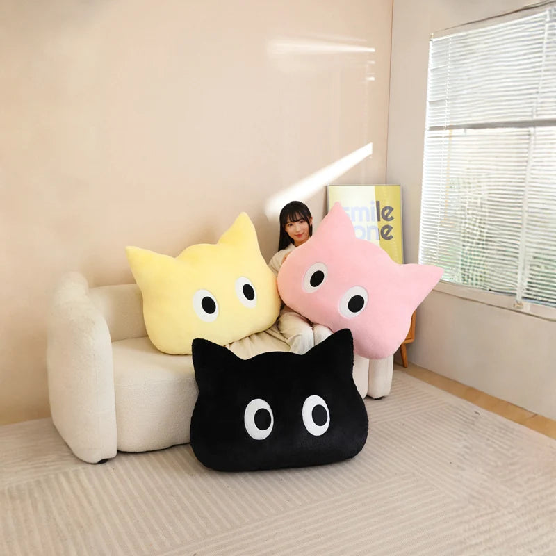 Adult Colorful Cat Head Shape Pillow Soft Cushion For Bed Sofa Bedroom Living Room Bay Window Office Decor