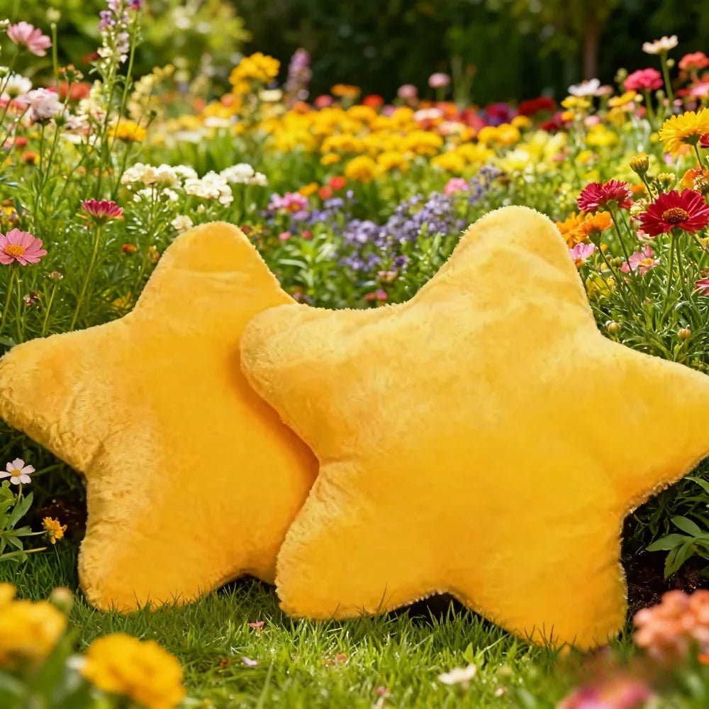 Star Shaped Yellow Pillow High Aesthetic Ins Style Soft Cushion Must Have For Renters Living Room Sofa Decor